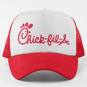 COPY - NEW Chick-Fil-A Logo Foam Trucker Mesh Snapback Hat 2-TONE: RED WHITE